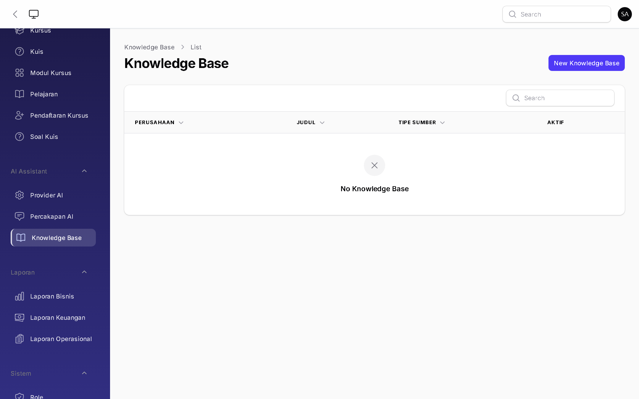 Knowledge Base AI - BizOS