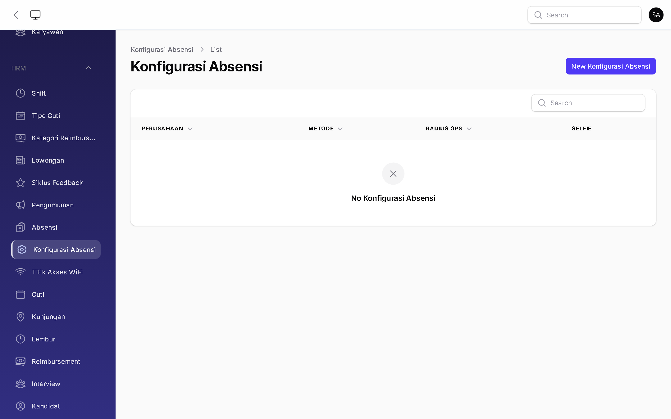 Konfigurasi Absensi - BizOS