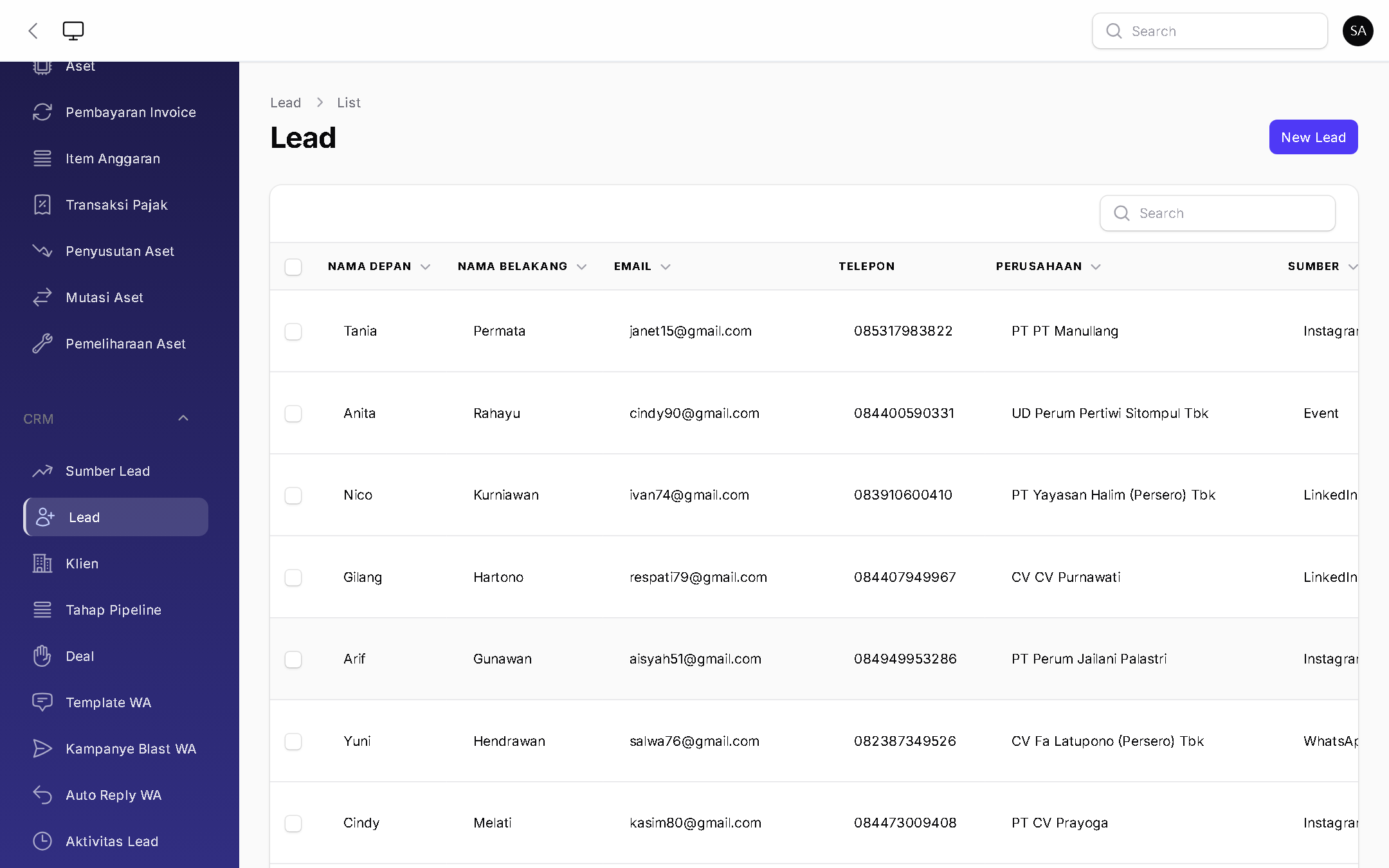 Leads - BizOS