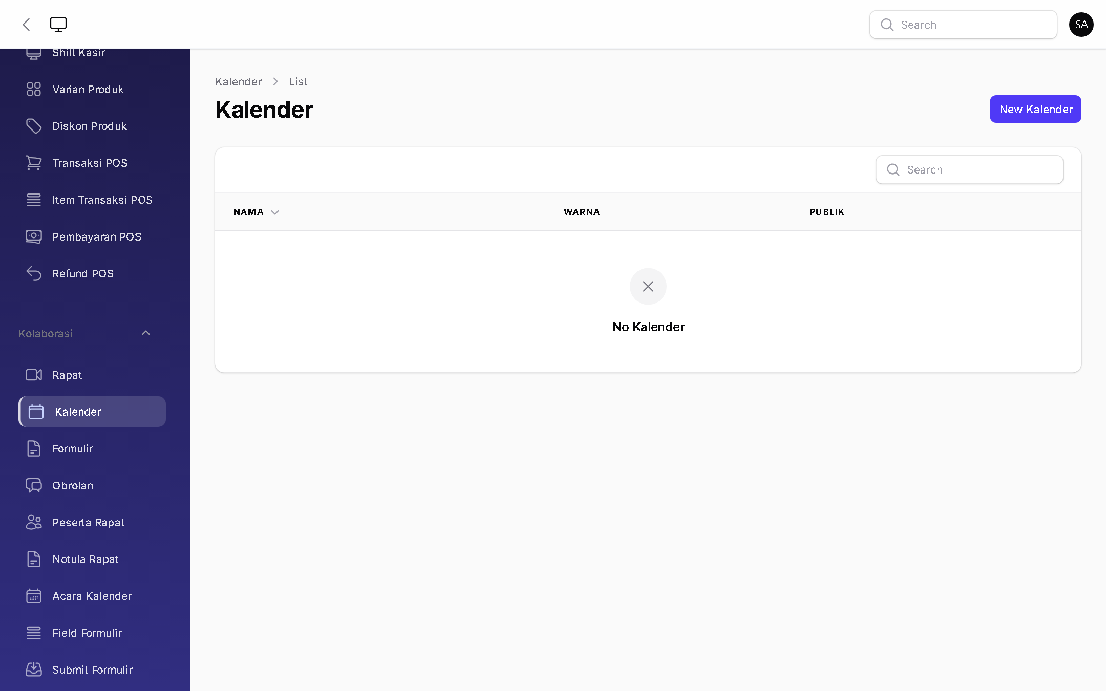 Kalender - BizOS